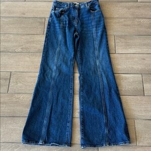 REISS Juniper Flare Dark Wash Jeans Size: 28
